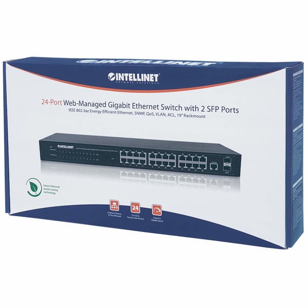 Intellinet 560917 netværksswitch Administreret Gigabit Ethernet (10/100/1000) 1U Sort
