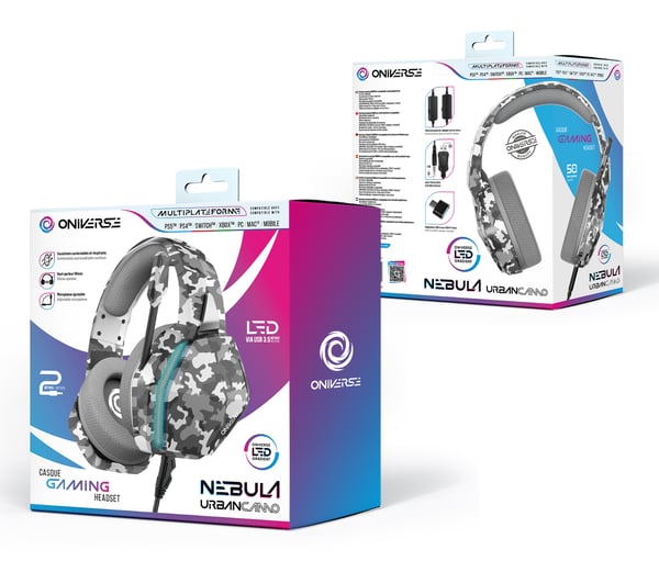 Oniverse Nebula Headset Kabel Huvudband Spela USB Type-A Kamouflage