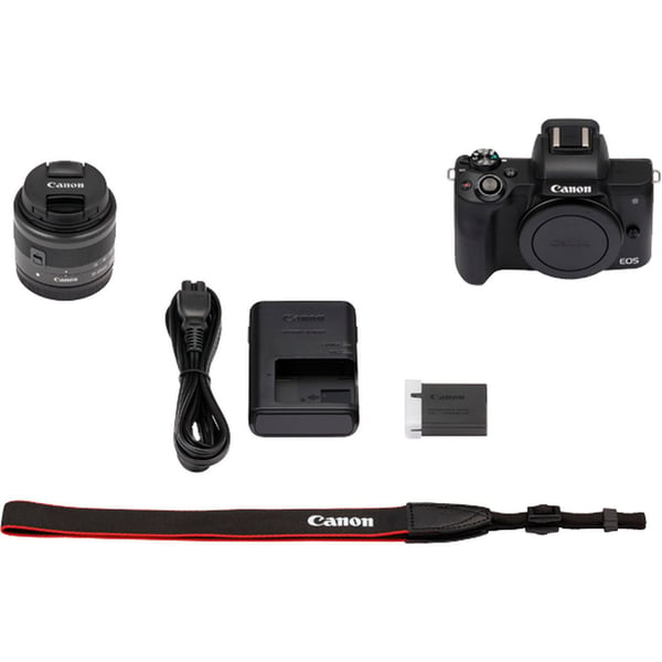 Canon EOS M50 + EF-M 15-45mm IS STM MILC 24,1 MP CMOS 6000 x 4000 pixlar Svart