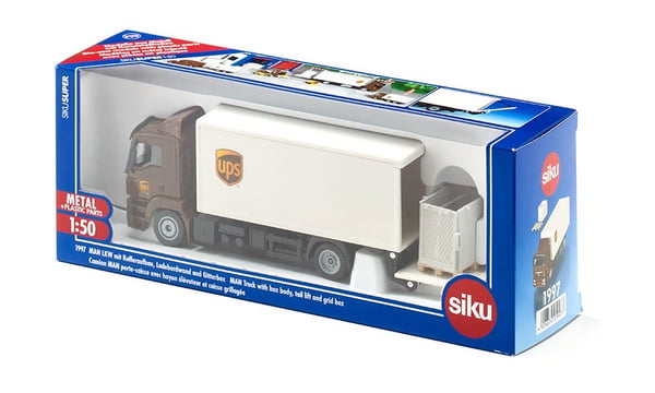 Siku MAN Truck with box body and tail lift Rekka-/Täysperävaunumalli Esikoottu 1:50