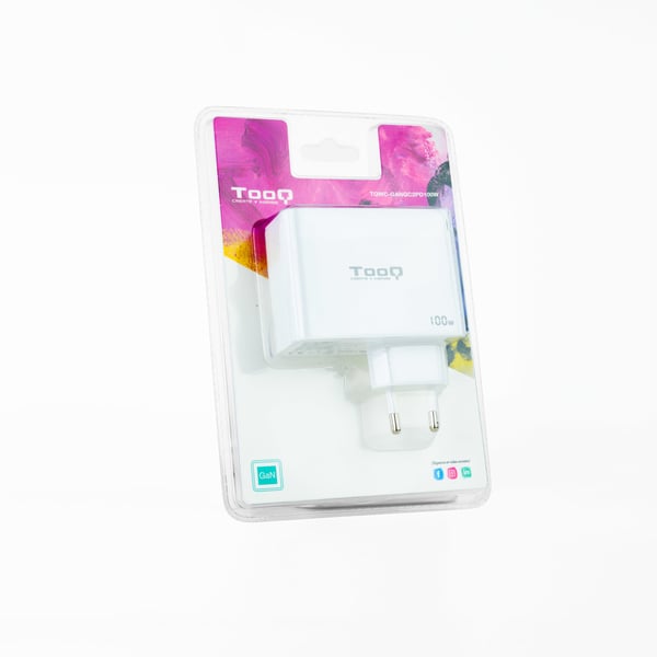 TooQ TQWC-GANQC2PD100W oplader til mobil enhed Universel Hvid Vekselstrøm Indendørs