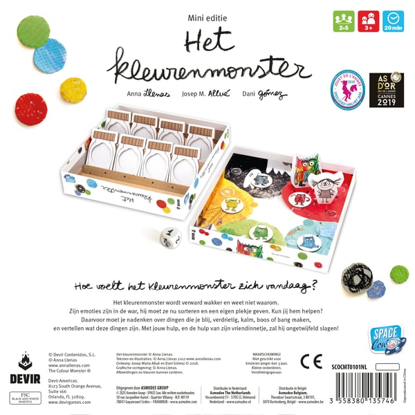 Asmodee Het Kleurenmonster Lautapeli Perhe