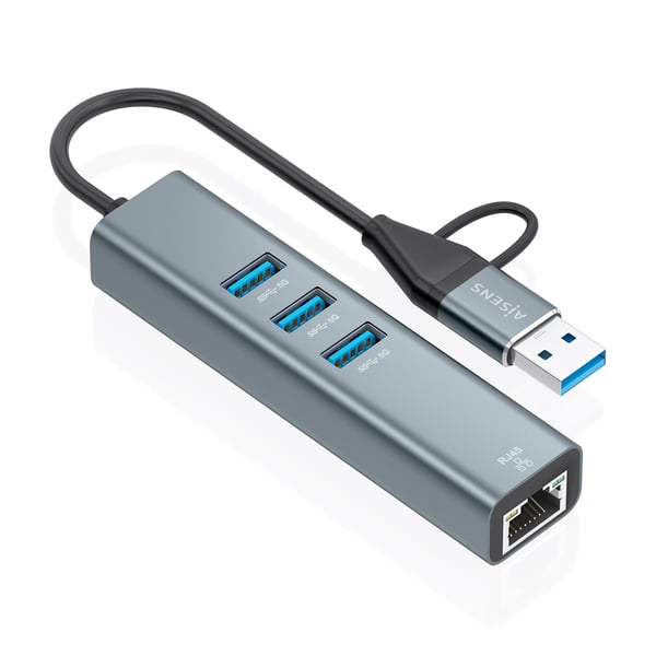 AISENS A109-1033 kannettavien tietokoneiden telakka ja porttitoistin Langallinen USB 3.2 Gen 1 (3.1 Gen 1) Type-C Harmaa