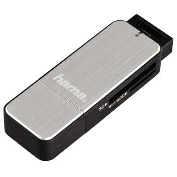 Hama 123900 kortläsare USB 3.2 Gen 1 (3.1 Gen 1) Svart, Silver