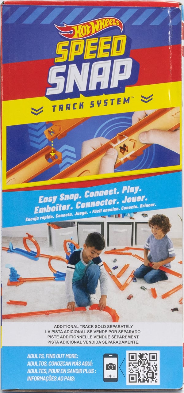 Hot Wheels Track Builder Track Creator Triple Loop Pack og legetøjsbil i målestoksforhold 1:64, banebygningssæt