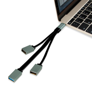 LogiLink UA0315 gränssnittshubbar USB 3.2 Gen 1 (3.1 Gen 1) Type-C 5000 Mbit/s Svart, Grå