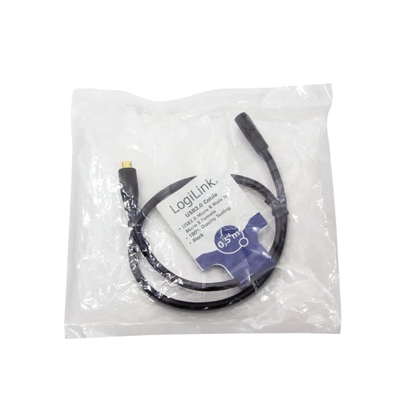 LogiLink CU0120 USB-kabel USB 2.0 0,5 m Micro-USB B 0,48 Gbit/sek. Sort