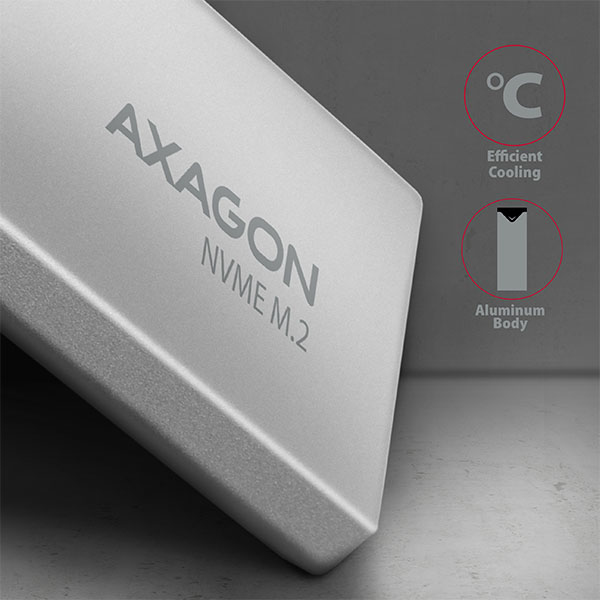 Axagon EEM2-UG2 drevkabinet SSD kabinet Sort, Grå M.2