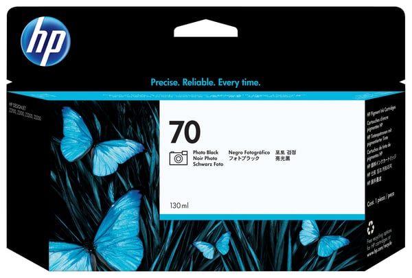 HP 70 DesignJet-blækpatron med 130 ml, fotosort