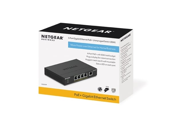 NETGEAR GS305PP Ohanterad Gigabit Ethernet (10/100/1000) Strömförsörjning via Ethernet (PoE) stöd Svart