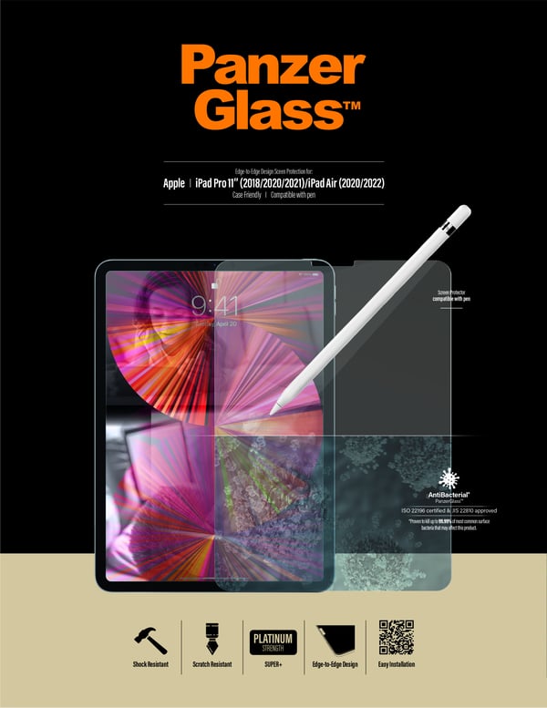 PanzerGlass ® Skærmbeskyttelse iPad Pro 11″ (2018, 2020-2022, 2024) | Air 10.9'' (2020, 2022)