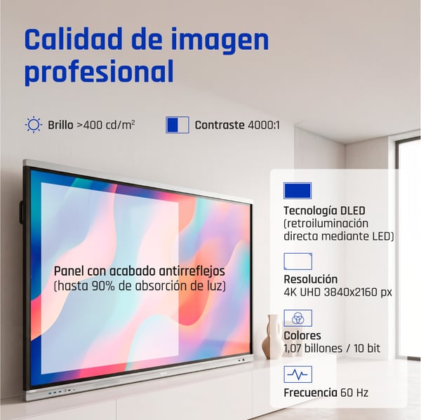 iggual Orchid 75" Interaktiv plattskärm 190,5 cm (75") LED Wi-Fi 400 cd/m² 4K Ultra HD Svart Pekskärm Inbyggd processor Android