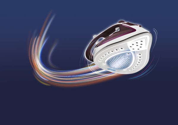 Tefal EasyGliss Plus FV5714 strygejern Tør & dampstrygejern Durilium strygesål 2400 W Bordeaux, Hvid