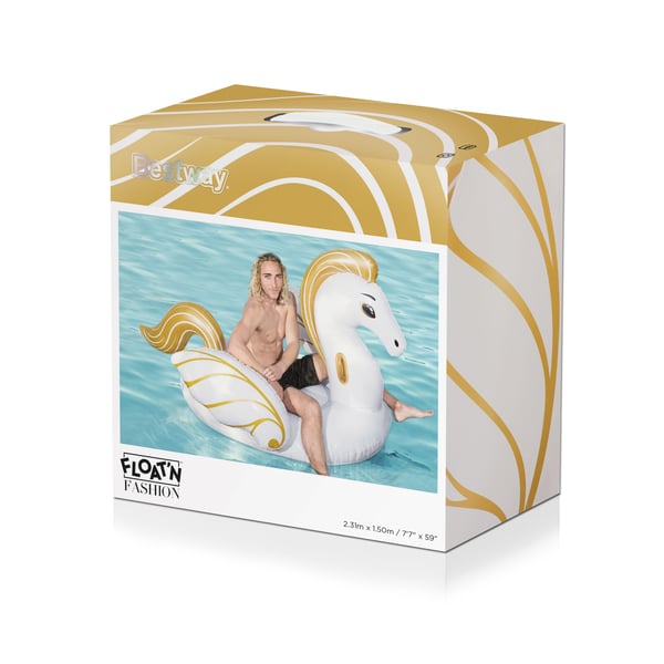 Bestway 41118 pool- och badmadrass Guld, Vit Vinyl Sittbadleksak