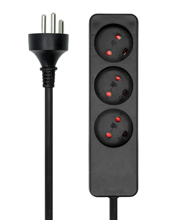 Microconnect MC-GRU0305DKB stikdåse 5 m 3 AC stikkontakt(er) Sort
