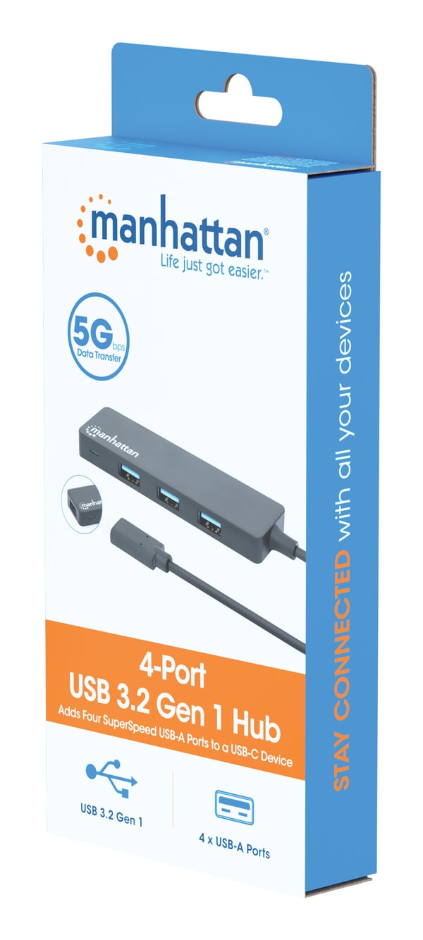 Manhattan 164924 kannettavien tietokoneiden telakka ja porttitoistin USB 3.2 Gen 1 (3.1 Gen 1) Type-C Musta