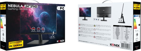 Konix Nebula computerskærm 61 cm (24") 1920 x 1080 pixel Fuld HD Sort