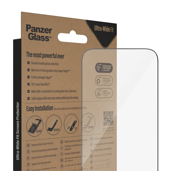 PanzerGlass ® Skærmbeskyttelse iPhone 14 Pro | Ultra-Wide Fit
