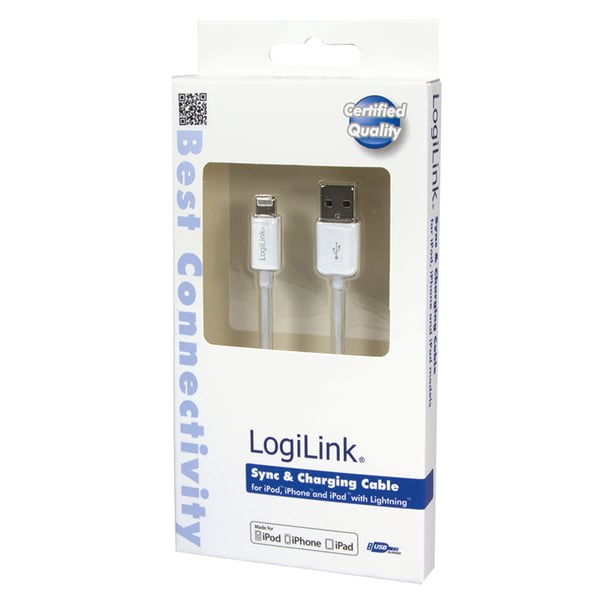 LogiLink 1m, Lightning - USB Vit