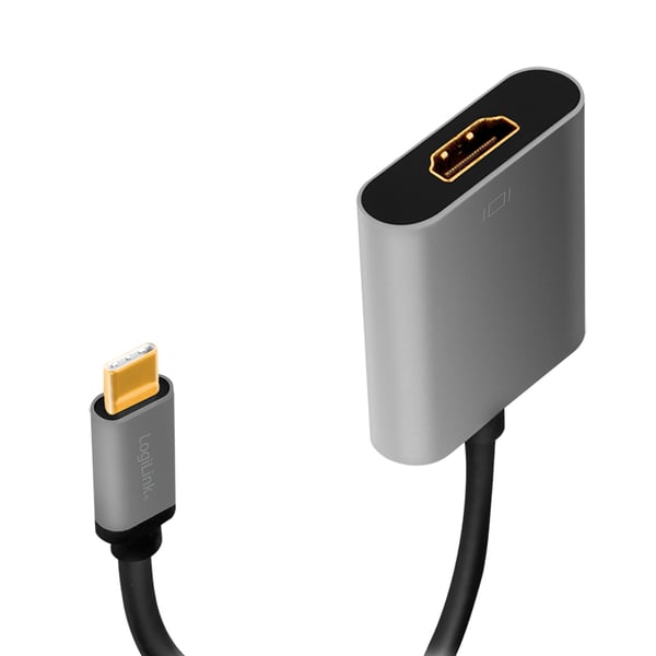 LogiLink CUA0103 kabelomvandlare (hane/hona) USB 3.2 Gen1 Type-C HDMI-A Svart, Grå