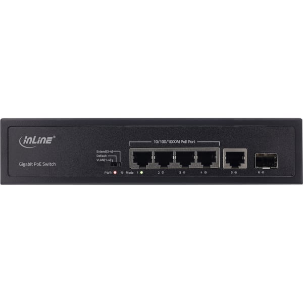 InLine 32305R nätverksswitchar Ohanterad Gigabit Ethernet (10/100/1000) Strömförsörjning via Ethernet (PoE) stöd Svart