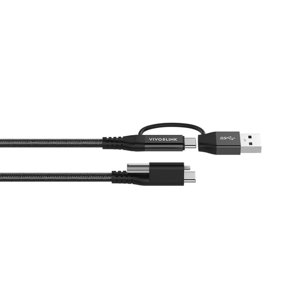 Vivolink PROUSBCMM1.5ADP USB-kablar USB 3.2 Gen 2 (3.1 Gen 2) 1,5 m USB C USB A/USB C Svart