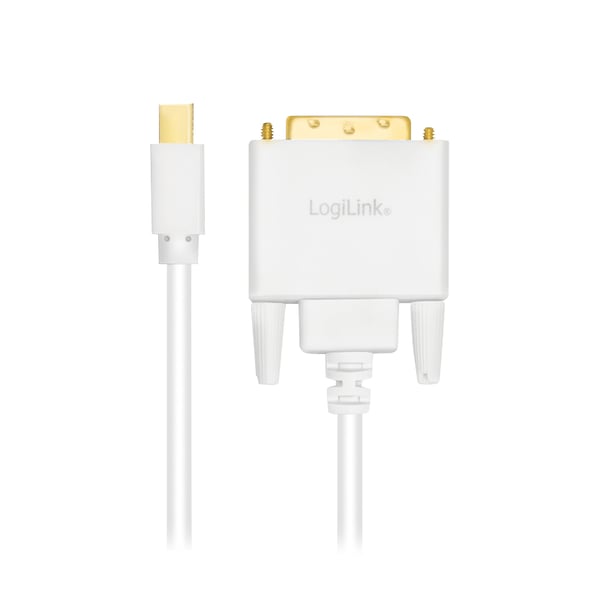 LogiLink CV0137 videokabel adapter 1,8 m Mini DisplayPort DVI Hvid