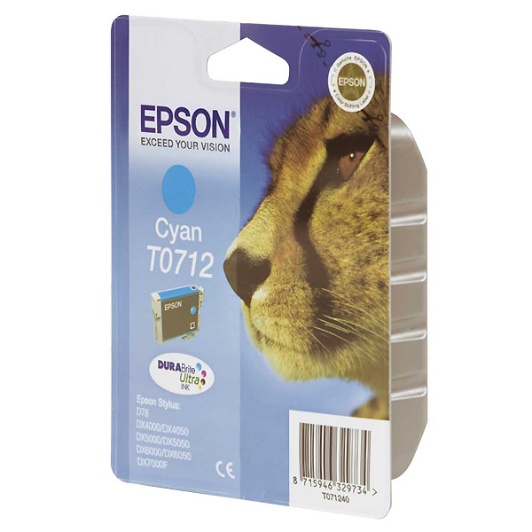 Epson Cheetah Blækpatron Cyan T0712 DURABrite Ultra Ink