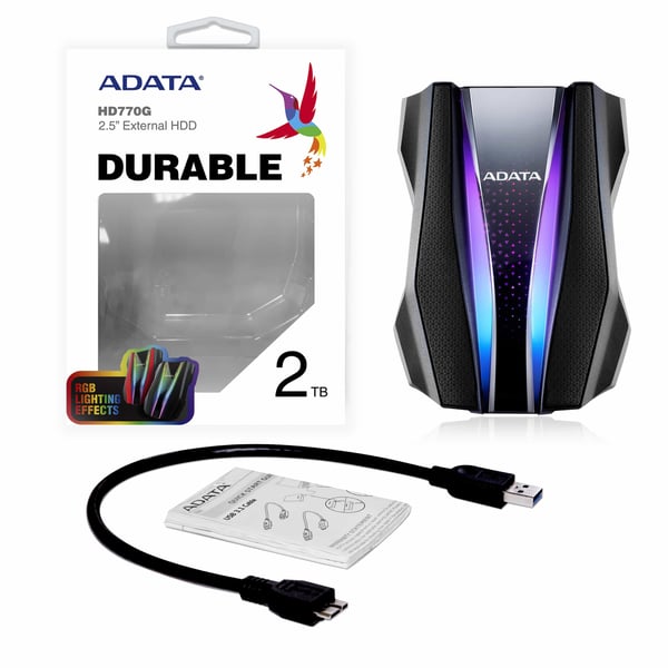 ADATA HD770G externa hårddiskar 2 TB 2.5" 3.2 Gen 1 (3.1 Gen 1) Svart