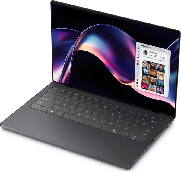 DELL XPS 14 DA14260 Copilot+ PC Intel Core Ultra X7 358H Laptop 35,6 cm (14") Berøringsskærm 2.8K 32 GB LPDDR5x-SDRAM 1 TB SSD Wi-Fi 7 (802.11be) Windows 11 Pro Grafit Spansk