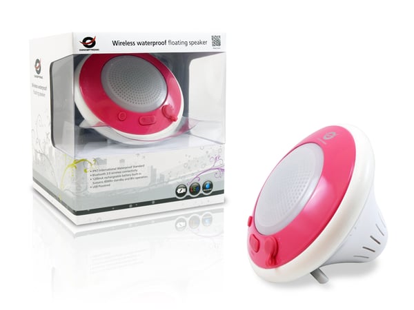 Conceptronic CLLWAPROSPKP bärbara högtalare och partyhögtalare Rosa, Vit 3 W