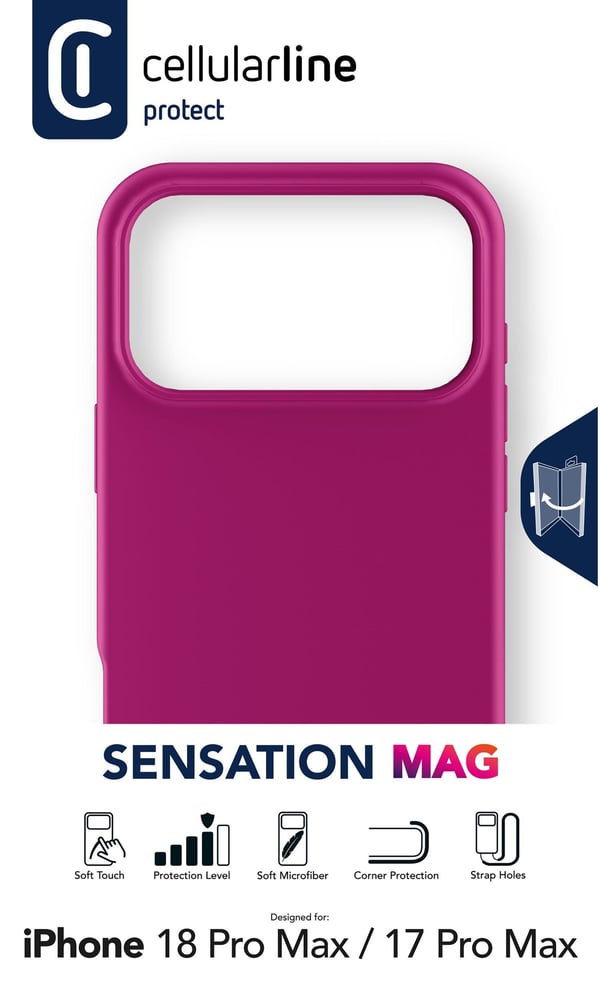 Cellularline SENSMAGIPH18PRMP mobiltelefon etui 17,5 cm (6.9") Cover Lyserød