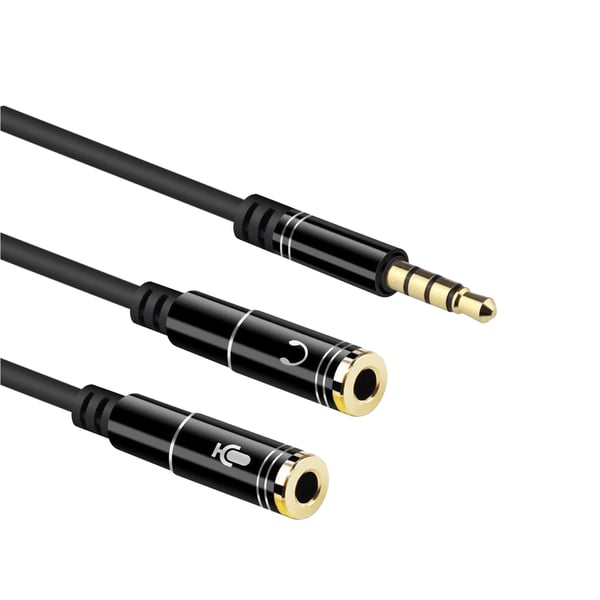 Ewent EC1641 audiokaapeli 0,3 m 3.5mm 2 x 3.5mm Musta