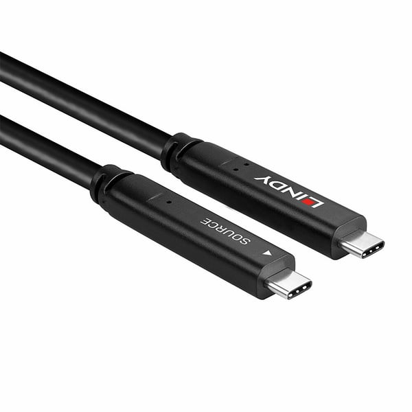 Lindy 43398 USB-kablar USB 3.2 Gen 1 (3.1 Gen 1) 10 m USB C 5 Gbit/s 60 W Svart