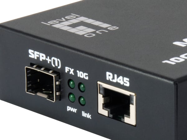 LevelOne GVT-0500 netværksomformer til medie 10000 Mbit/s Sort