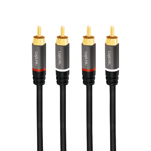 LogiLink CA1203 audiokaapeli 1,5 m 2 x RCA Musta