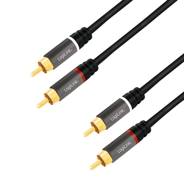 LogiLink CA1208 audiokaapeli 7,5 m 2 x RCA Musta