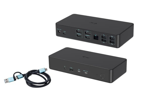 i-tec CADUAL4KDOCKPD2 dockingstation Ledningsført USB 3.2 Gen 1 (3.1 Gen 1) Type-C Sort