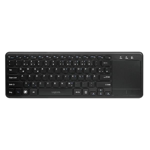 LogiLink ID0188 näppäimistö Koti Langaton RF QWERTZ Musta
