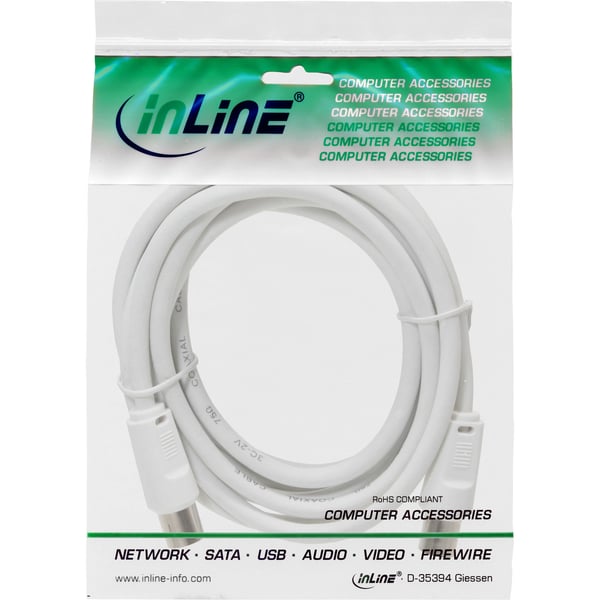 InLine 69407 koaxial kabel 7 m F-type Hvid