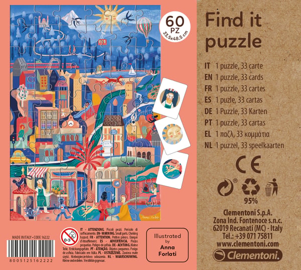 Clementoni Find it puzzle: Winter Konturpussel 60 styck Världen