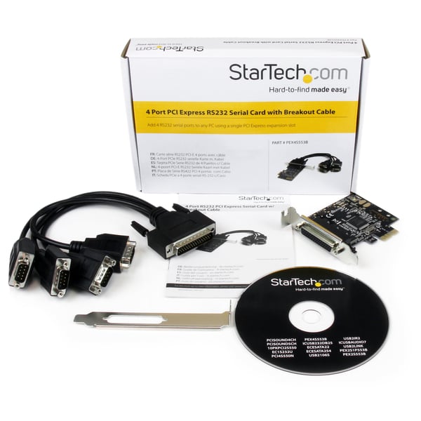 StarTech.com RS232 PCI Express seriellt kort med fyra portar och breakout-kabel - Ersatt av PEX4S953LP