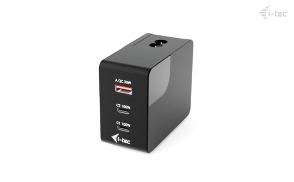 i-tec CHARGER-INTG100W mobiililaitteen laturi Universaali Musta AC Pikalataus Sisätila