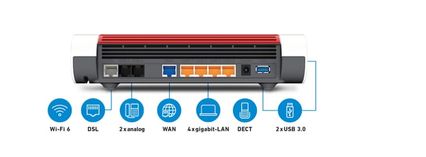 Box FRITZ! 7590 AX trådløs router Gigabit Ethernet Dual-band (2,4 GHz / 5 GHz) Hvid