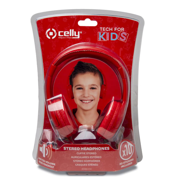 Celly KidsBeat Hörlurar Kabel Huvudband Röd