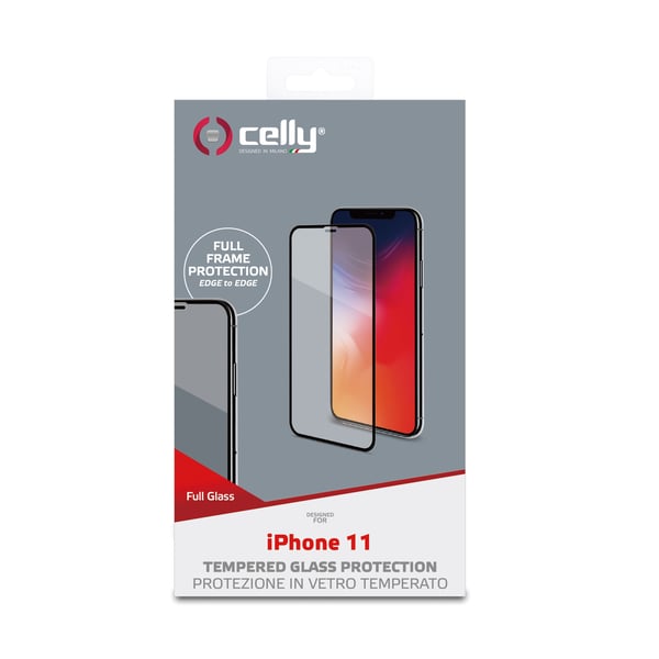 Celly FULLGLASS1001BK Skærm og -bagsidebeskytter til mobiltelefon Klar skærmbeskytter Apple 1 stk
