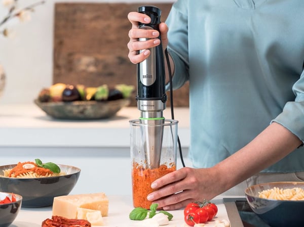 Braun MQ 7025X 0,6 L Upotettava sekoitin 1000 W Musta, Ruostumaton teräs