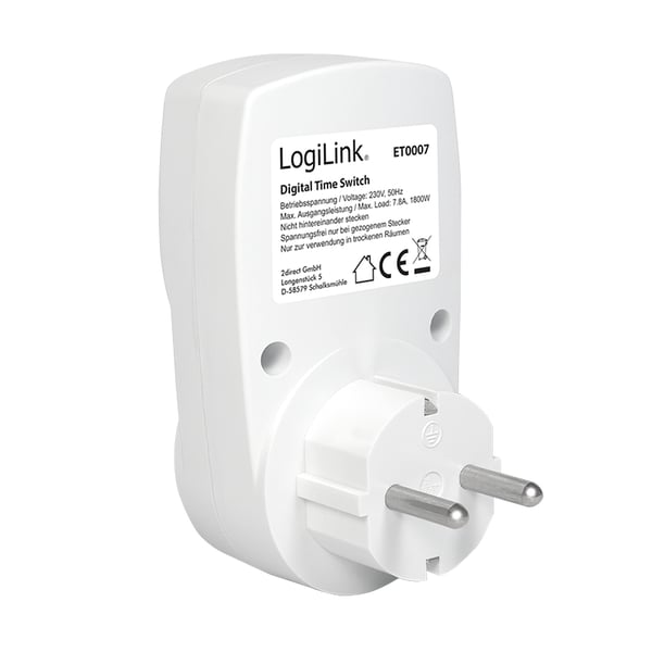 LogiLink ET0007 sähköinen ajastin Valkoinen Päivä-/viikkoajastin