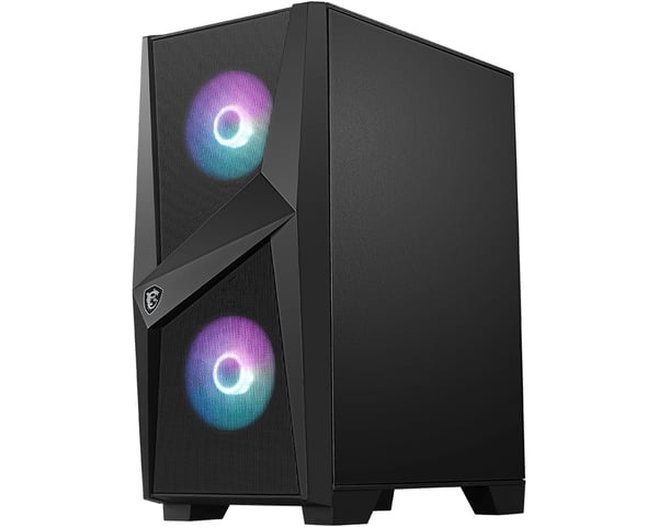 MSI MAG FORGE 100R tietokonekotelo Midi Tower Musta, Läpinäkyvä