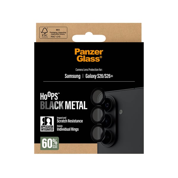 PanzerGlass ® Hoops® Kameralinsebeskytter Sort Samsung Galaxy S26 | S26+